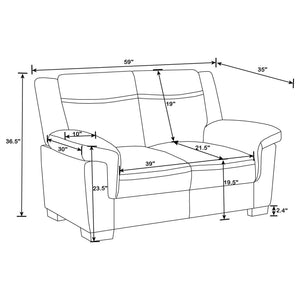 Jacob - Loveseat With Pillow Top Arms Upholstery - Gray