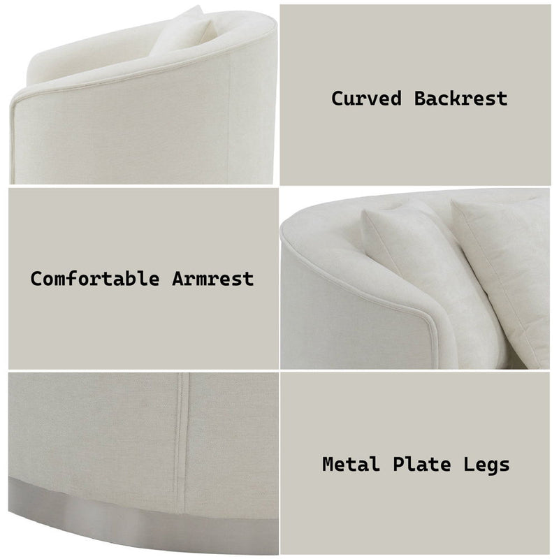 Odette - Sofa With 4 Pillows - Beige Chenille - R&R Furniture Gallery (Fountain Valley, CA)