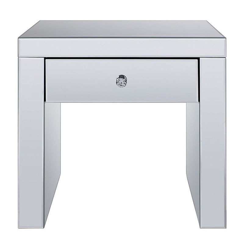 Noralie - 24" Square End Table - Mirrored & Faux Diamonds - R&R Furniture Gallery (Fountain Valley, CA)