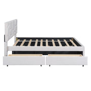 Upholstered Platform Bed With Brick Pattern Headboard And Twin Long Size Trundle - R&R Furniture Gallery (Fountain Valley, CA)