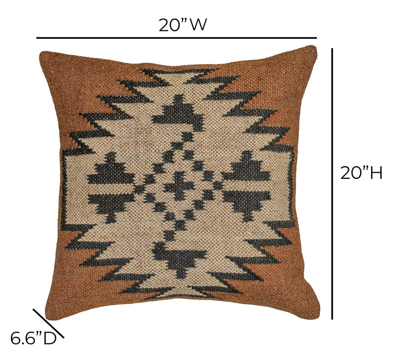 Terra - 20" Square Wool and Jute Kilim Throw Pillow - Mesa - R&R Furniture Gallery (Fountain Valley, CA)