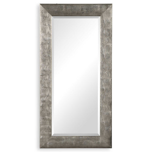 Silver Maeona metallic wall mirror by Uttermost featuring a sleek, reflective silver frame and modern design.