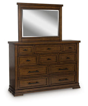 Taffenbrook - Dresser And Mirror - Medium Brown - R&R Furniture Gallery (Fountain Valley, CA)