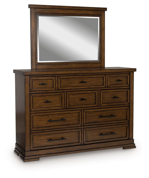 Taffenbrook - Dresser And Mirror - Medium Brown - R&R Furniture Gallery (Fountain Valley, CA)