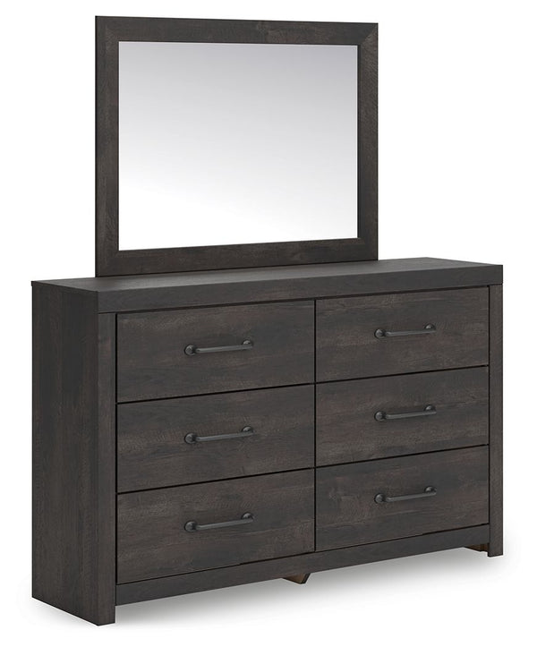 Hollivern - Dresser And Mirror - Dark Gray