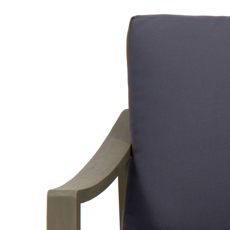 Samwell outdoor club arm chair by Noble House with cushioned seat and backrest, perfect for patio or garden seating.