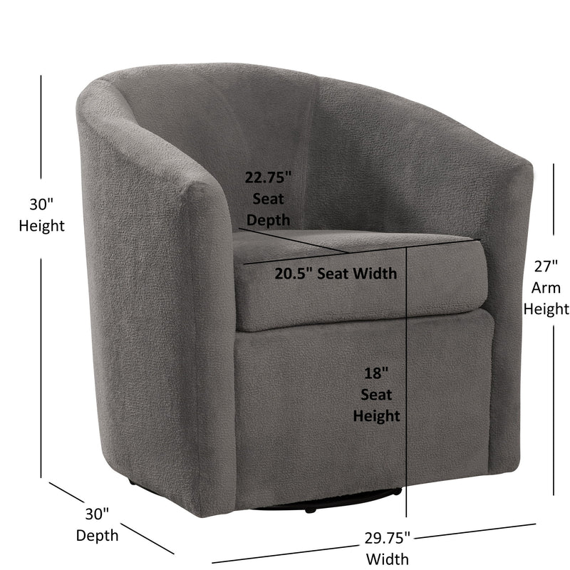 Oaklynn - Barrel Style Swivel Accent Chair - R&R Furniture Gallery (Fountain Valley, CA)