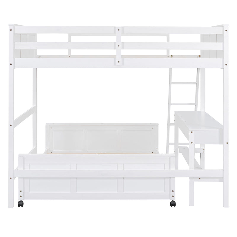 Full Over Full Bunk Bed With Desk - R&R Furniture Gallery (Fountain Valley, CA)
