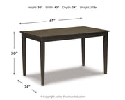 Kimonte - Rectangular Dining Room Table - Dark Brown - R&R Furniture Gallery (Fountain Valley, CA)