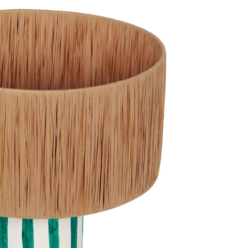 Ravello - Striped Papier Mache Table Lamp - Green - R&R Furniture Gallery (Fountain Valley, CA)