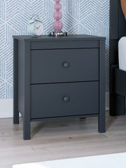 Simmenfort - Two Drawer Night Stand - Navy Blue - R&R Furniture Gallery (Fountain Valley, CA)