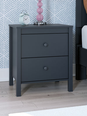 Simmenfort - Two Drawer Night Stand - Navy Blue - R&R Furniture Gallery (Fountain Valley, CA)