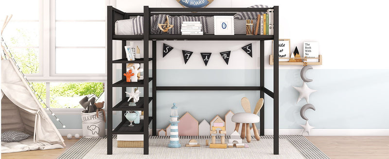 Loft Bed With 4 Tier Shelves And Storage - R&R Furniture Gallery (Fountain Valley, CA)