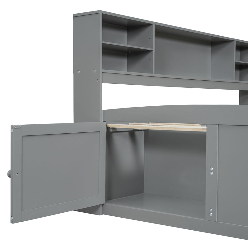 Daybed With 2 Bedside Cabinets, Upper Shelves And 4 Drawers - R&R Furniture Gallery (Fountain Valley, CA)