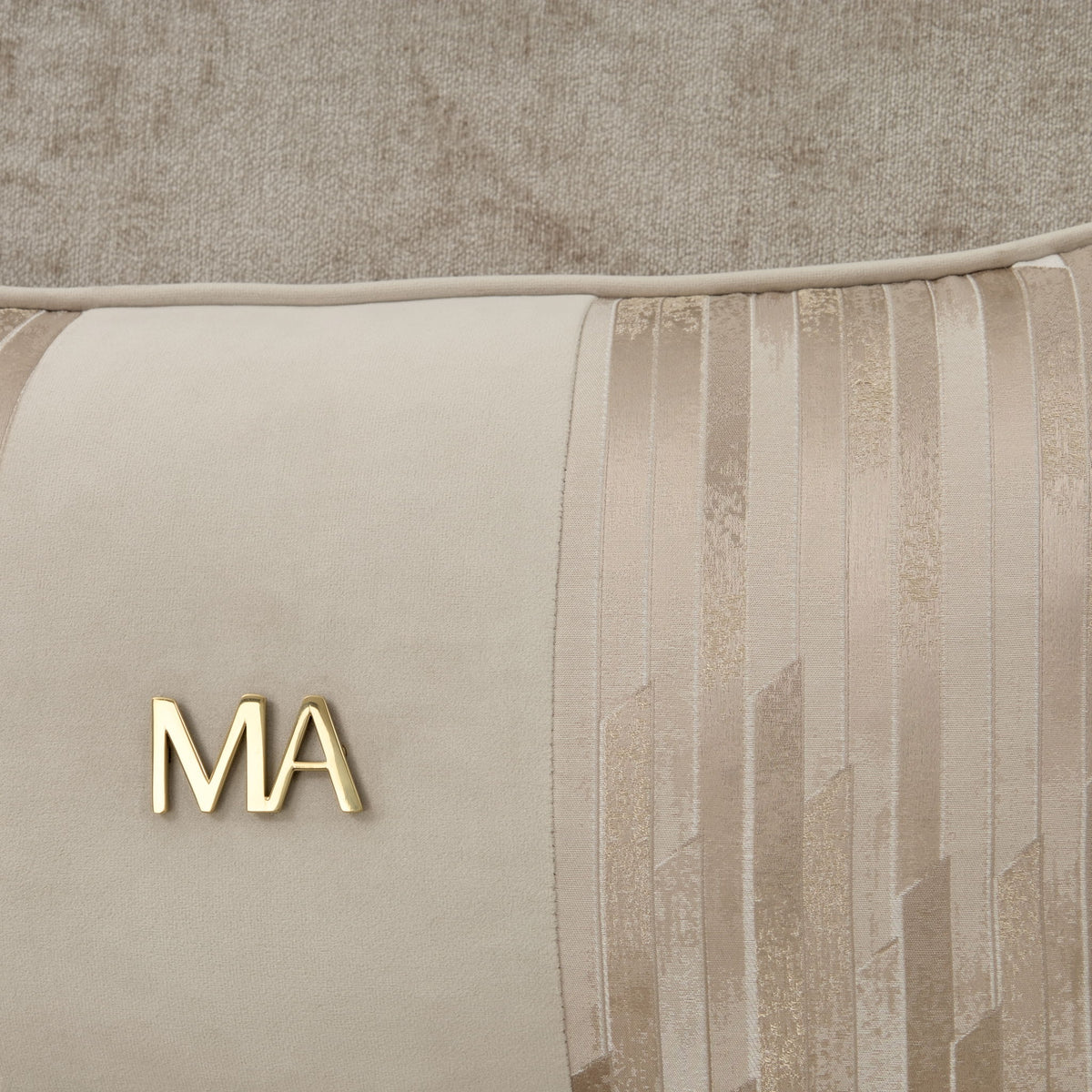 Michael Amini La Rachelle stationary sofa with plush fabric upholstery and elegant design, showcasing a comfortable seating area.