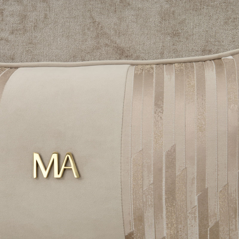 Michael Amini La Rachelle stationary sofa with plush fabric upholstery and elegant design, showcasing a comfortable seating area.