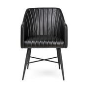 Leon - Leather Dining Chair - Midnight Raven - R&R Furniture Gallery (Fountain Valley, CA)