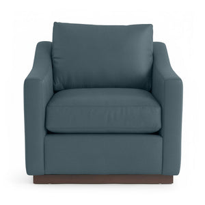 Classic Home Aspen accent arm chair with beige upholstery and wooden legs, showcasing a modern, comfortable design.