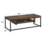 Bob - TV Stand - Weathered Oak & Black Metal - R&R Furniture Gallery (Fountain Valley, CA)