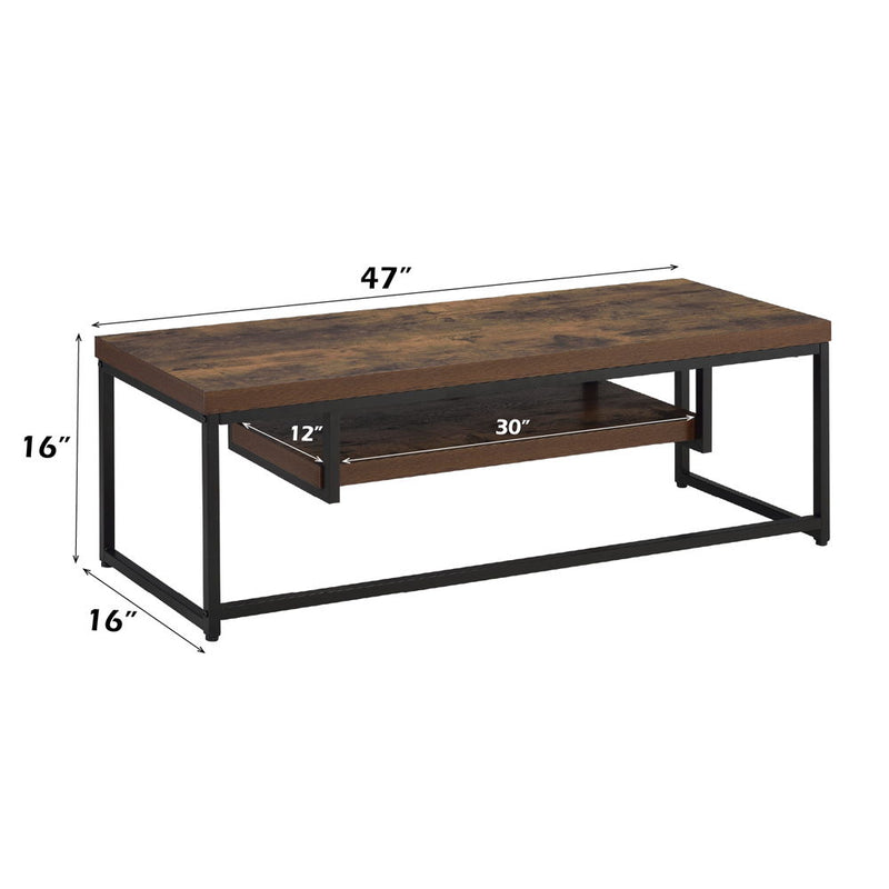 Bob - TV Stand - Weathered Oak & Black Metal - R&R Furniture Gallery (Fountain Valley, CA)