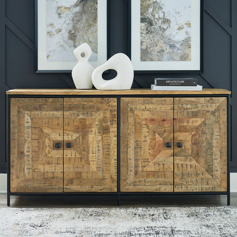 Camney - Accent Cabinet - Brown / Black - R&R Furniture Gallery (Fountain Valley, CA)
