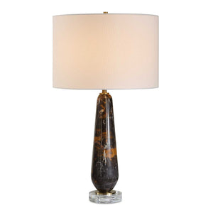 Dames - Dark Marble Table Lamp - Black / Brown