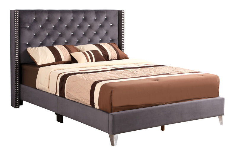 Upholstered Nailhead Trim Chic Bed - R&R Furniture Gallery (Fountain Valley, CA)