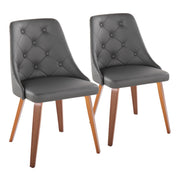 Pair of Lumi Source Marche contemporary dining chairs with sleek design and wooden legs, set of two for modern dining rooms.