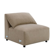 Veata - Sectional Sofa - Light Brown Suede - R&R Furniture Gallery (Fountain Valley, CA)