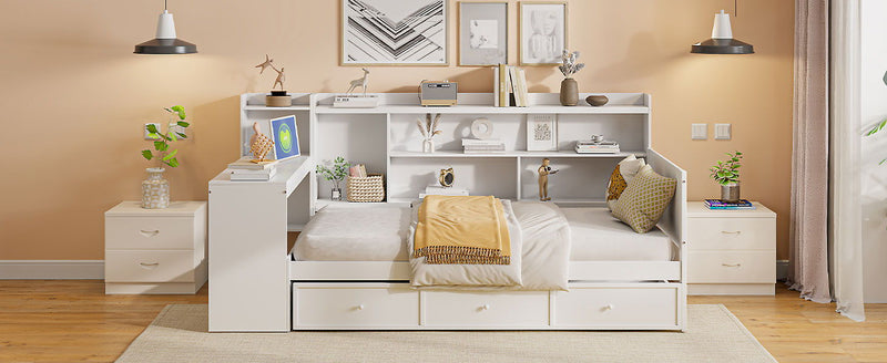 Daybed With 3 Drawers USB Ports And Desk - R&R Furniture Gallery (Fountain Valley, CA)