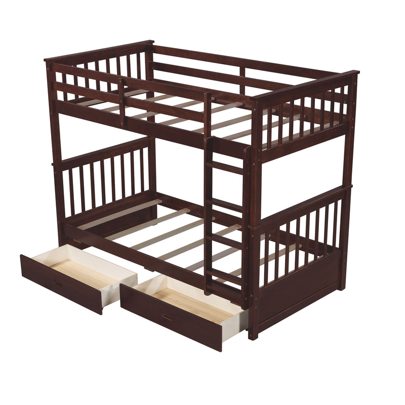 Bunk Bed With Ladders And 2 Storage Drawers - R&R Furniture Gallery (Fountain Valley, CA)