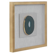 Keeva Agate Stone Shadow Box wall decor by Uttermost with gold finish, featuring a natural stone design and elegant shadow box style.