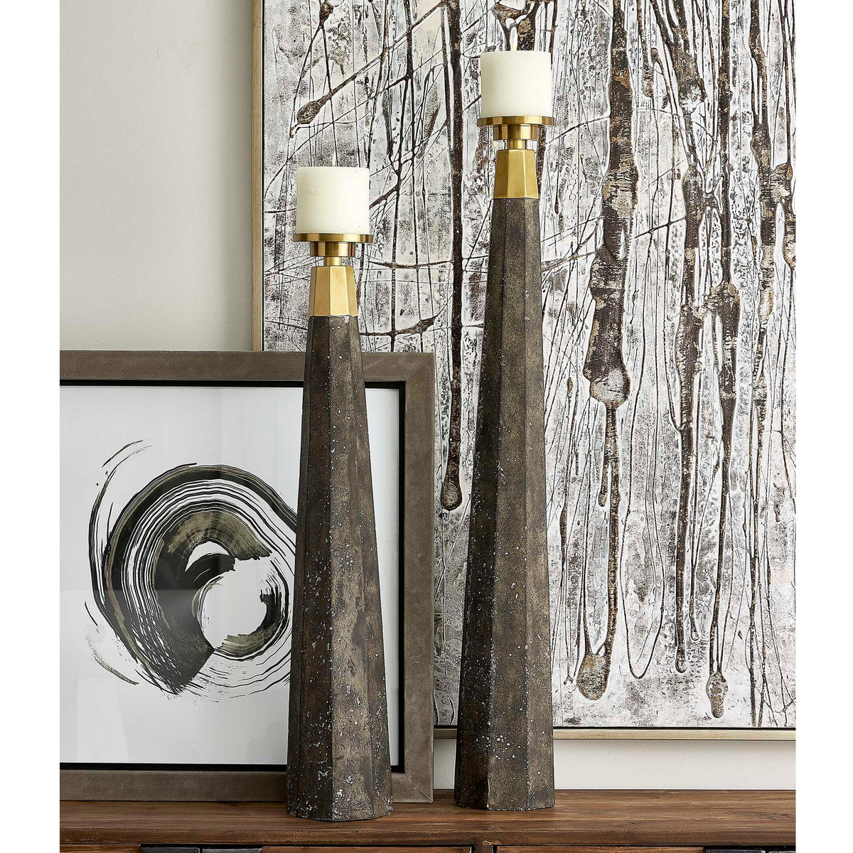 Pons - Candleholders (Set of 2) - Gray