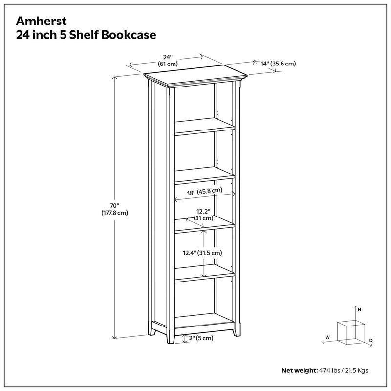 Amherst - 5 Shelf Bookcase, Handcrafted - R&R Furniture Gallery (Fountain Valley, CA)
