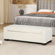 Noble House textured fabric ottoman bench with hinged lid, featuring a soft, upholstered surface and sturdy wooden legs.