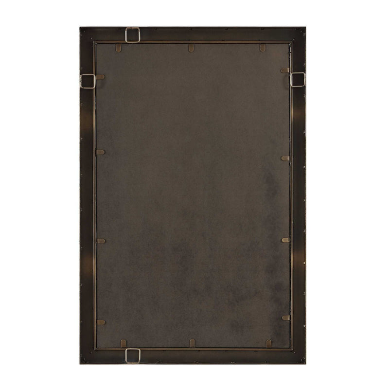 Pave - Rectangular Travertine Mirror - White