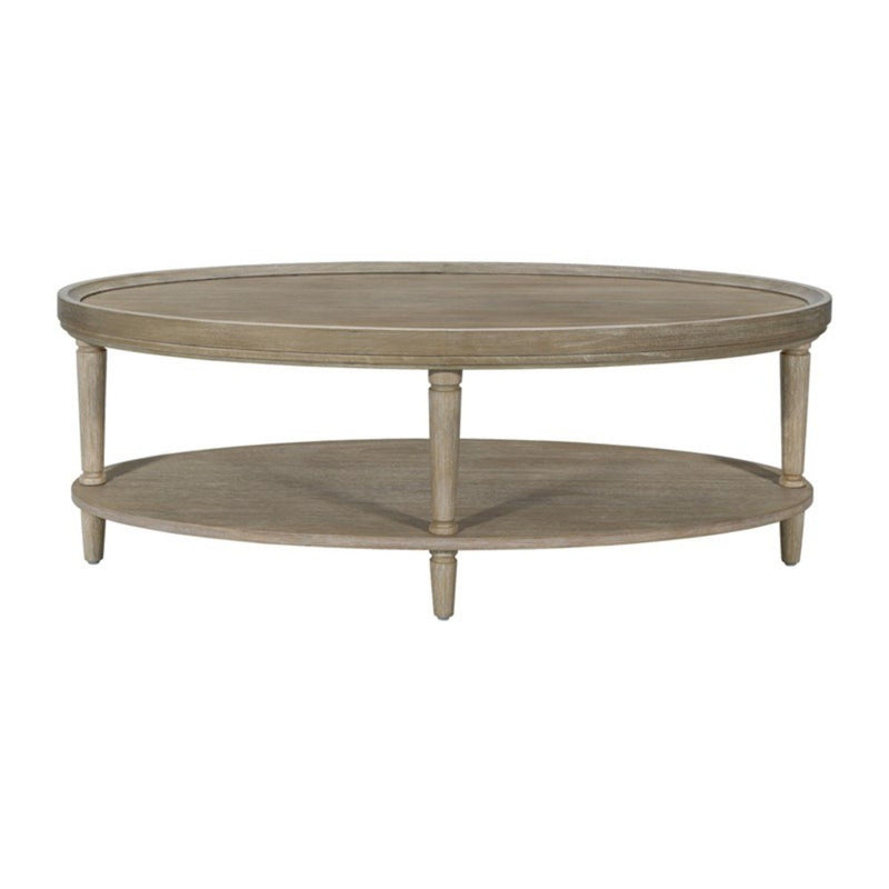 Bedford - Oval Coffee Table With Shelf - Natural - R&R Furniture Gallery (Fountain Valley, CA)