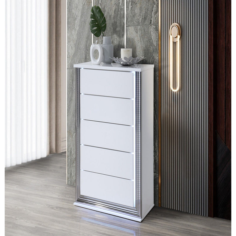 Moon - Smooth Chest With LED - White - R&R Furniture Gallery (Fountain Valley, CA)