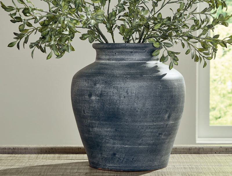 12-inch Meadie vase from Signature Design by Ashley, a stylish ceramic vase with a sleek, modern design for home decor.