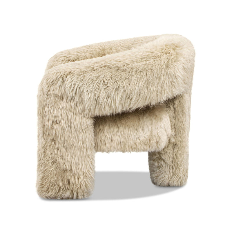 Avalon - Genuine Sheepskin Fur Split Barrel Back Accent Chair - Natural Blonde - R&R Furniture Gallery (Fountain Valley, CA)