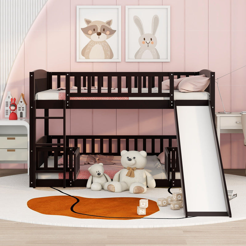 Low Bunk Bed With Slide, Fence And Ladder - R&R Furniture Gallery (Fountain Valley, CA)