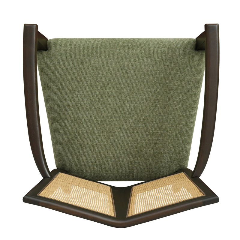 Mid Century Modern Arm Dining Chair Set With Rattan Backrest - R&R Furniture Gallery (Fountain Valley, CA)