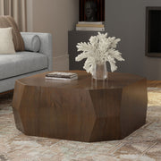 Eisley - Coffee Table With Geometric Design, - Walnut - R&R Furniture Gallery (Fountain Valley, CA)