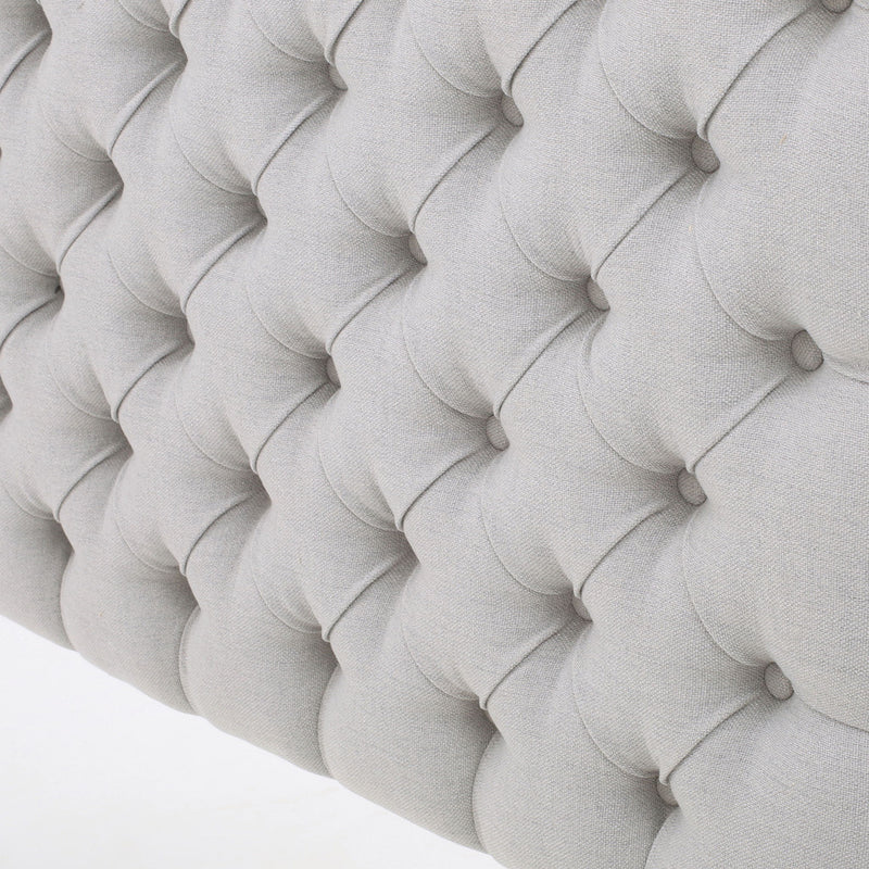 Queen Size Headboard With Button Tufting - Light Gray - R&R Furniture Gallery (Fountain Valley, CA)