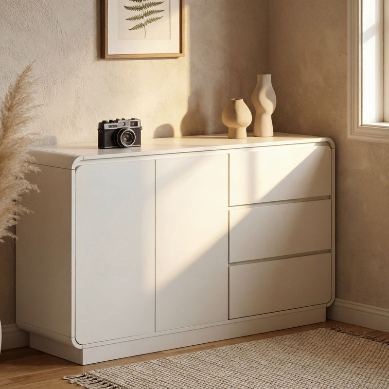 Sideboard, Wide Storage With 2 Doors And 3 Drawers - R&R Furniture Gallery (Fountain Valley, CA)
