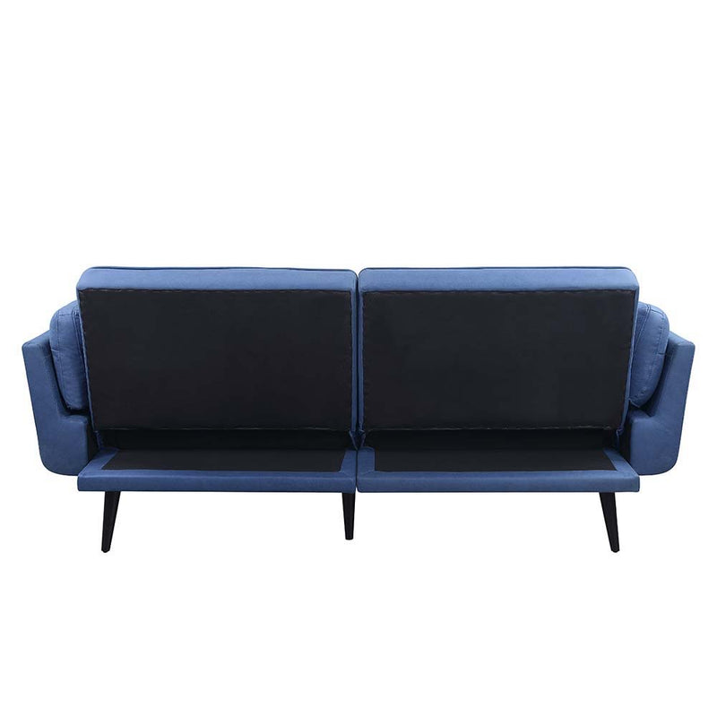 Nafisa - Adjustable Sofa & Ottoman - Blue Fabric - R&R Furniture Gallery (Fountain Valley, CA)