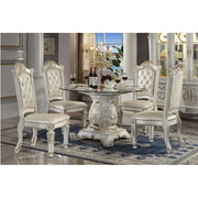 Vendome - Synthetic Leather Side Chair (Set of 2) - Antique Pearl - R&R Furniture Gallery (Fountain Valley, CA)