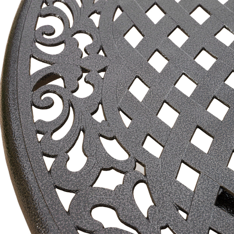 Tranquilius - Outdoor Round Dining Table With Lattice Tabletop, Umbrella Hole And Curved Legs - R&R Furniture Gallery (Fountain Valley, CA)