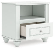 Kozlani - One Drawer Night Stand - White - R&R Furniture Gallery (Fountain Valley, CA)
