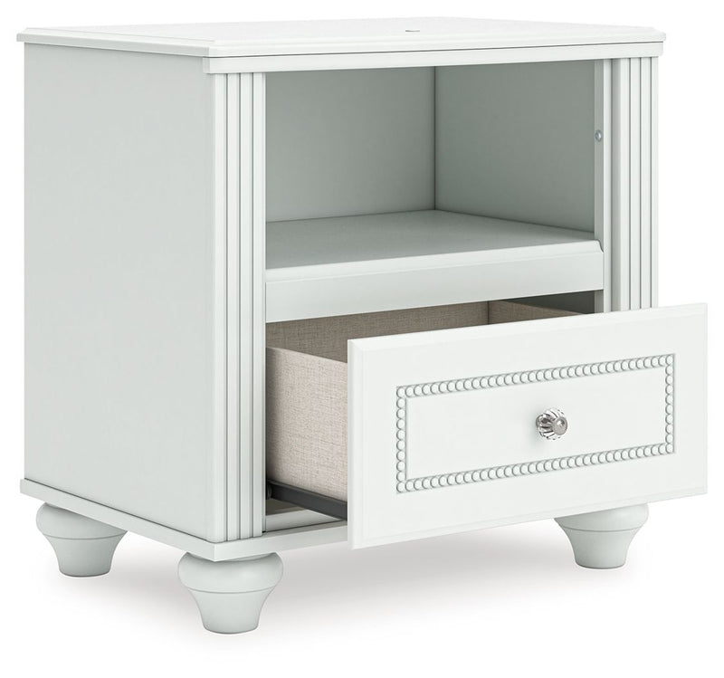 Kozlani - One Drawer Night Stand - White - R&R Furniture Gallery (Fountain Valley, CA)